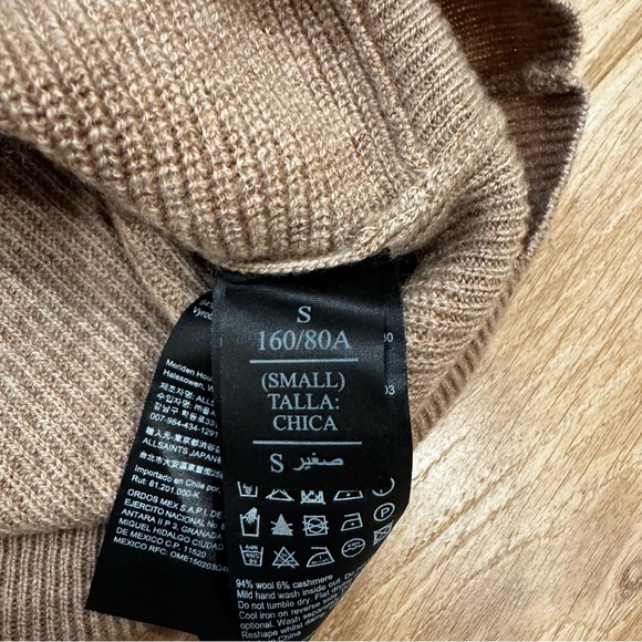 All Saints Ridley Cashmere Wool Blend Jumper Sweater S Small Women’s - Picture 9 of 11